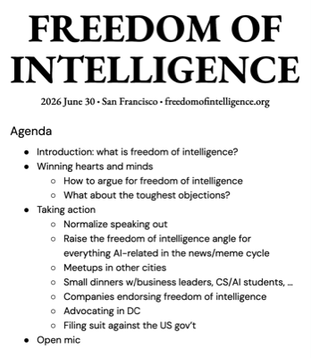 Agenda (program) for the Freedom of Intelligence event